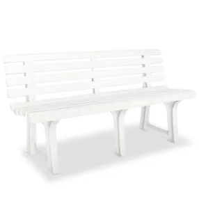 Fehér műanyag kerti pad 145,5 cm