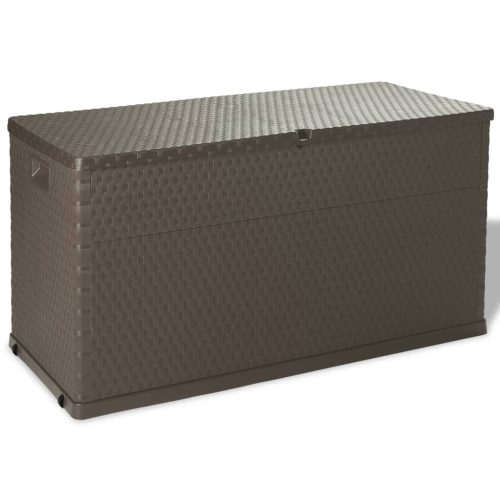  barna PP rattan kerti tárolóláda 120 x 56 x 63 cm