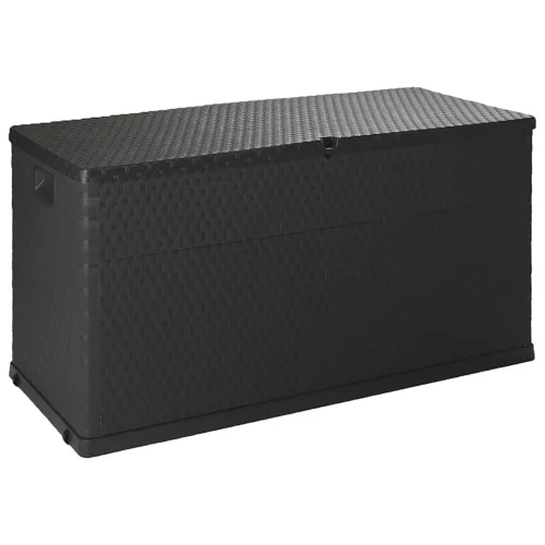 antracitszürke PP rattan kerti tárolóláda 120 x 56 x 63 cm
