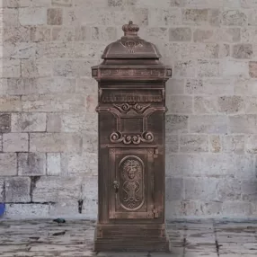   vidaXL bronzszínű, vintage, rozsdamentes alumínium álló postaláda