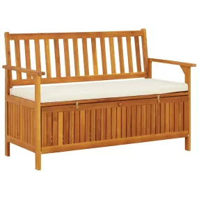 Tömör akácfa kerti XL tárolópad 120 x 63 x 84 cm