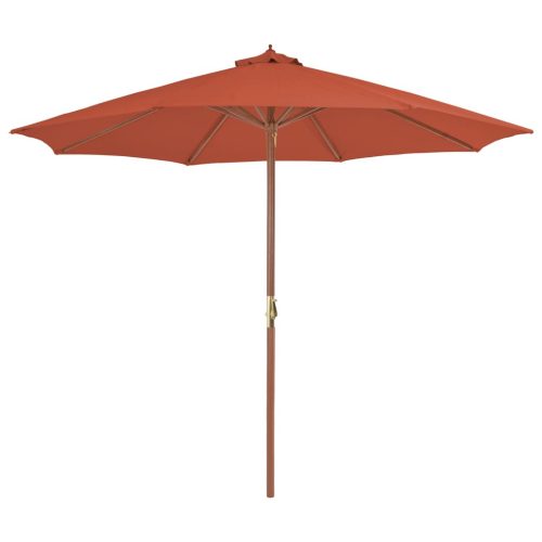 terrakotta kültéri napernyő farúddal 300 cm