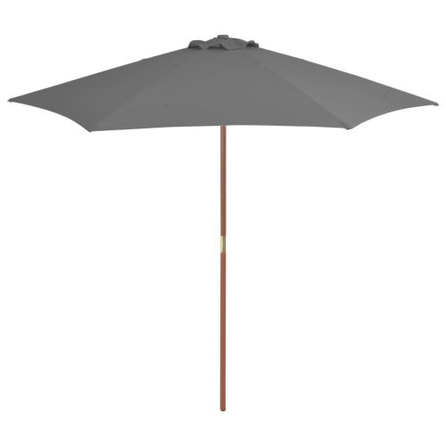  antracitszürke kültéri napernyő farúddal, 270 cm