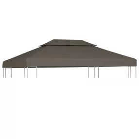   vidaXL tópszínű kétszintes pavilon tetőponyva 310 g/m² 4 x 3 m