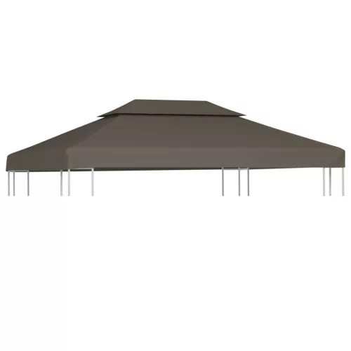 vidaXL tópszínű kétszintes pavilon tetőponyva 310 g/m² 4 x 3 m