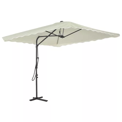 vidaXL homokszínű kültéri napernyő acélrúddal 250 x 250 cm