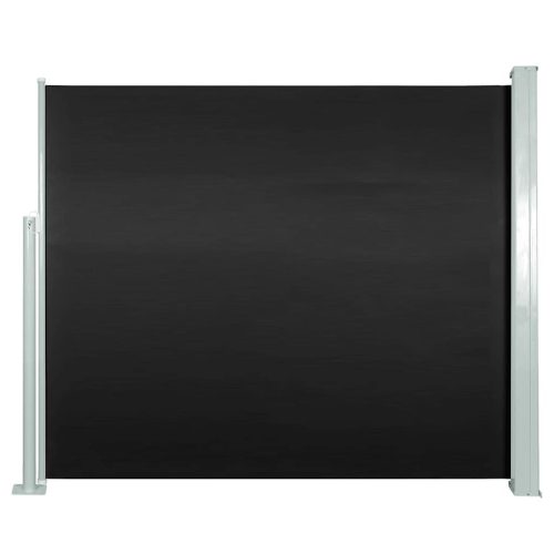 fekete behúzható oldalsó napellenző 120 x 300 cm