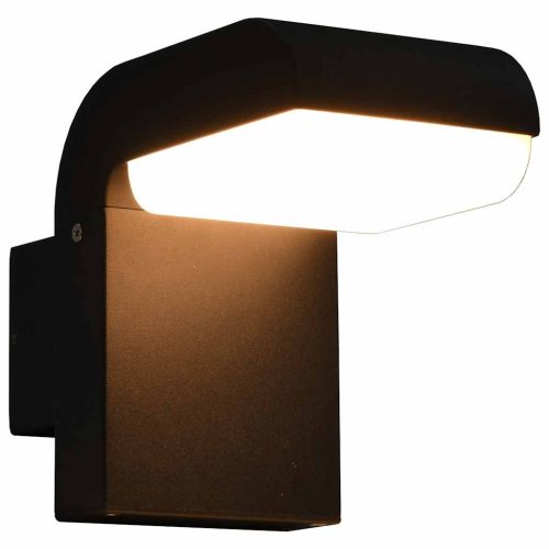 vidaXL fekete ovális kültéri LED falilámpa 9 W 