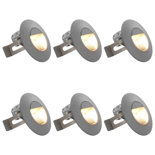 6 darab kör alakú ezüst kültéri LED falilámpa 5 W
