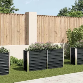   antracitszürke horganyzott acél kerti magaságyás 160x40x77 cm