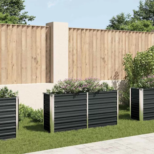 antracitszürke horganyzott acél kerti magaságyás 160x40x77 cm