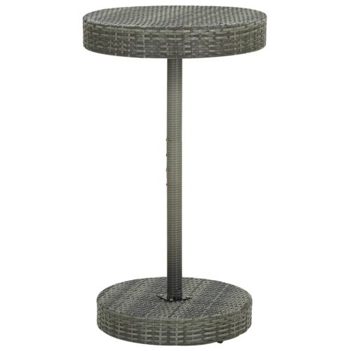 szürke polyrattan kerti asztal 60,5 x 106 cm