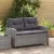 Kétszemélyes szürke polyrattan kerti kanapé párnákkal 124 cm