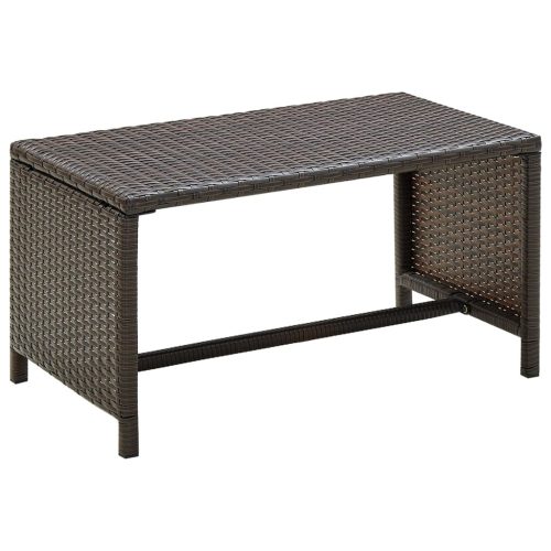  barna polyrattan dohányzóasztal 70 x 40 x 38 cm