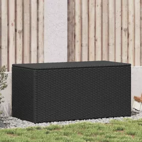 Fekete polyrattan kerti tárolóláda 100 x 50 x 50 cm