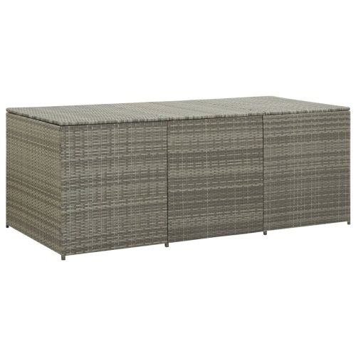  szürke polyrattan kerti tárolóláda 180 x 90 x 70 cm