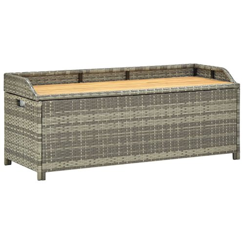  szürke polyrattan kerti tárolópad 120 cm