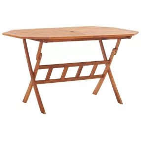   Tömör akácfa összecsukható kerti asztal 135 x 85 x 75 cm