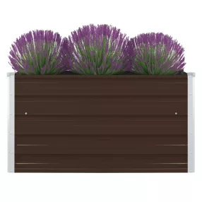 barna horganyzott acél kerti magaságyás 100 x 100 x 45 cm