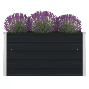   Antracitszürke horganyzott acél kerti magaságyás 100x100x45 cm