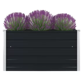   antracitszürke horganyzott acél kerti magaságyás 100x100x45 cm