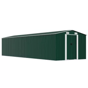 zöld horganyzott acél kerti fészer 257 x 779 x 181 cm