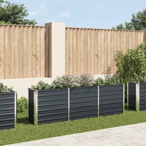   antracitszürke horganyzott acél kerti magaságyás 240x40x77 cm