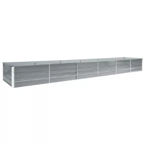   vidaXL szürke horganyzott acél kerti magaságyás 480 x 80 x 45 cm