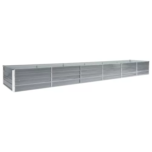 vidaXL szürke horganyzott acél kerti magaságyás 480 x 80 x 45 cm