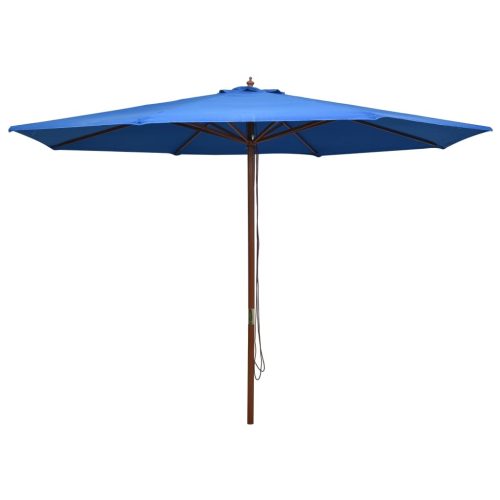kék kültéri napernyő farúddal 350 cm