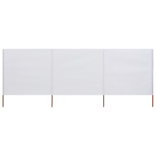 3 paneles homokfehér szövet szélfogó 400 x 80 cm