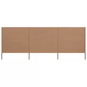 vidaXL 3 paneles tópszínű szövet szélfogó 400 x 80 cm