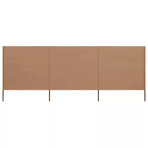 vidaXL 3 paneles tópszínű szövet szélfogó 400 x 80 cm