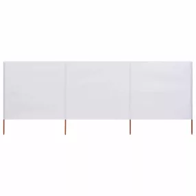vidaXL homokfehér szövet 3-paneles szélfogó 400 x 160 cm