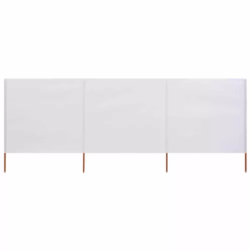 vidaXL homokfehér szövet 3-paneles szélfogó 400 x 160 cm