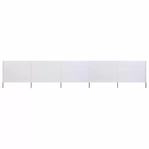 vidaXL homokfehér szövet 5-paneles szélfogó 600 x 80 cm