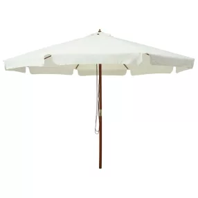homokfehér kültéri napernyő farúddal 330 cm