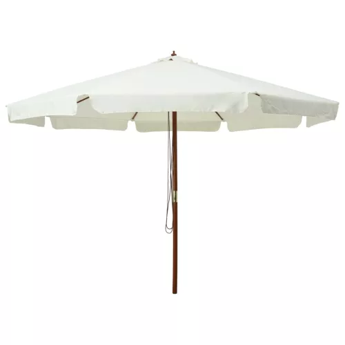 homokfehér kültéri napernyő farúddal 330 cm