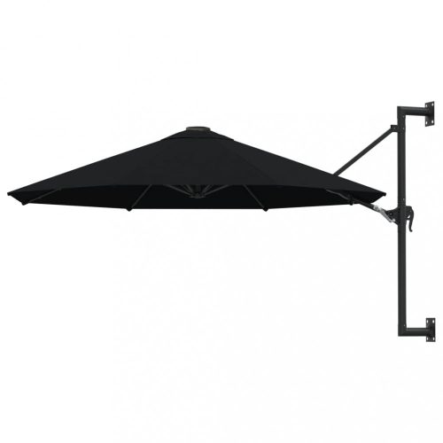 Fekete falra szerelhető napernyő fémrúddal 300 cm