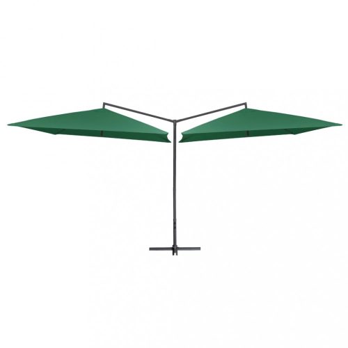 Zöld dupla napernyő acélrúddal 250 x 250 cm