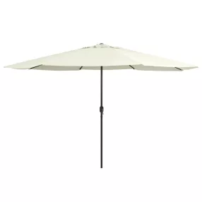 vidaXL homokszínű kültéri napernyő fémrúddal 390 cm