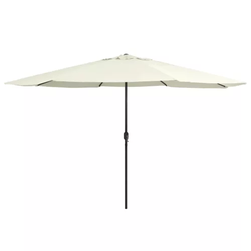 vidaXL homokszínű kültéri napernyő fémrúddal 390 cm