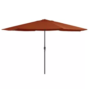   vidaXL terrakotta színű kültéri napernyő fémrúddal 390 cm