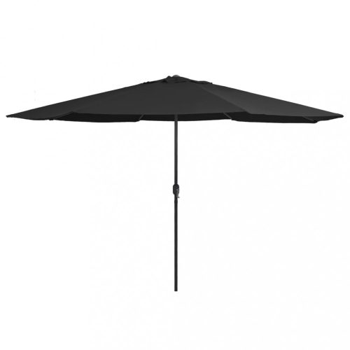 fekete kültéri napernyő fémrúddal 400 cm