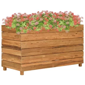   Újrahasznosított tíkfa és acél magaságyás 100 x 40 x 55 cm