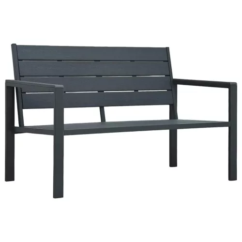 Szürke fautánzatú HDPE kerti pad 120 cm