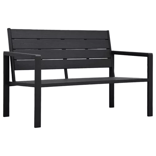 Fekete fautánzatú HDPE kerti pad 120 cm