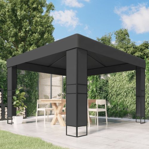 antracitszürke pavilon duplatetővel 3 x 3 m