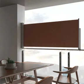 barna behúzható oldalsó teraszi napellenző 100 x 300 cm