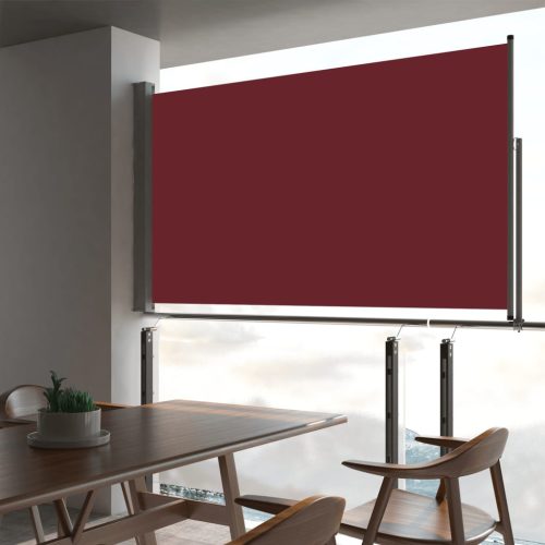 piros behúzható oldalsó teraszi napellenző 140 x 300 cm